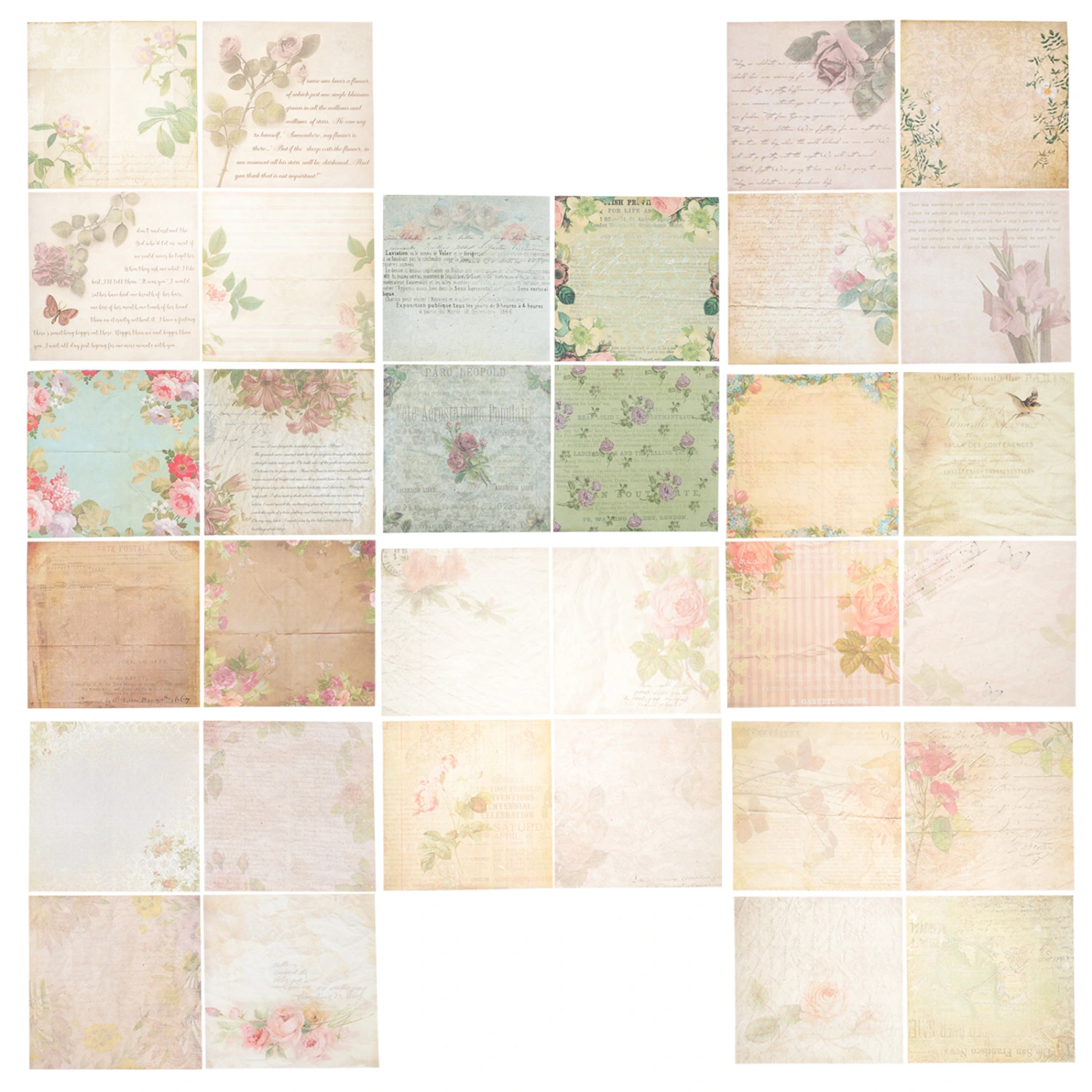 32pcs Vintage Style Scrapbooking Papers Journaling Scrapbooking Supplies