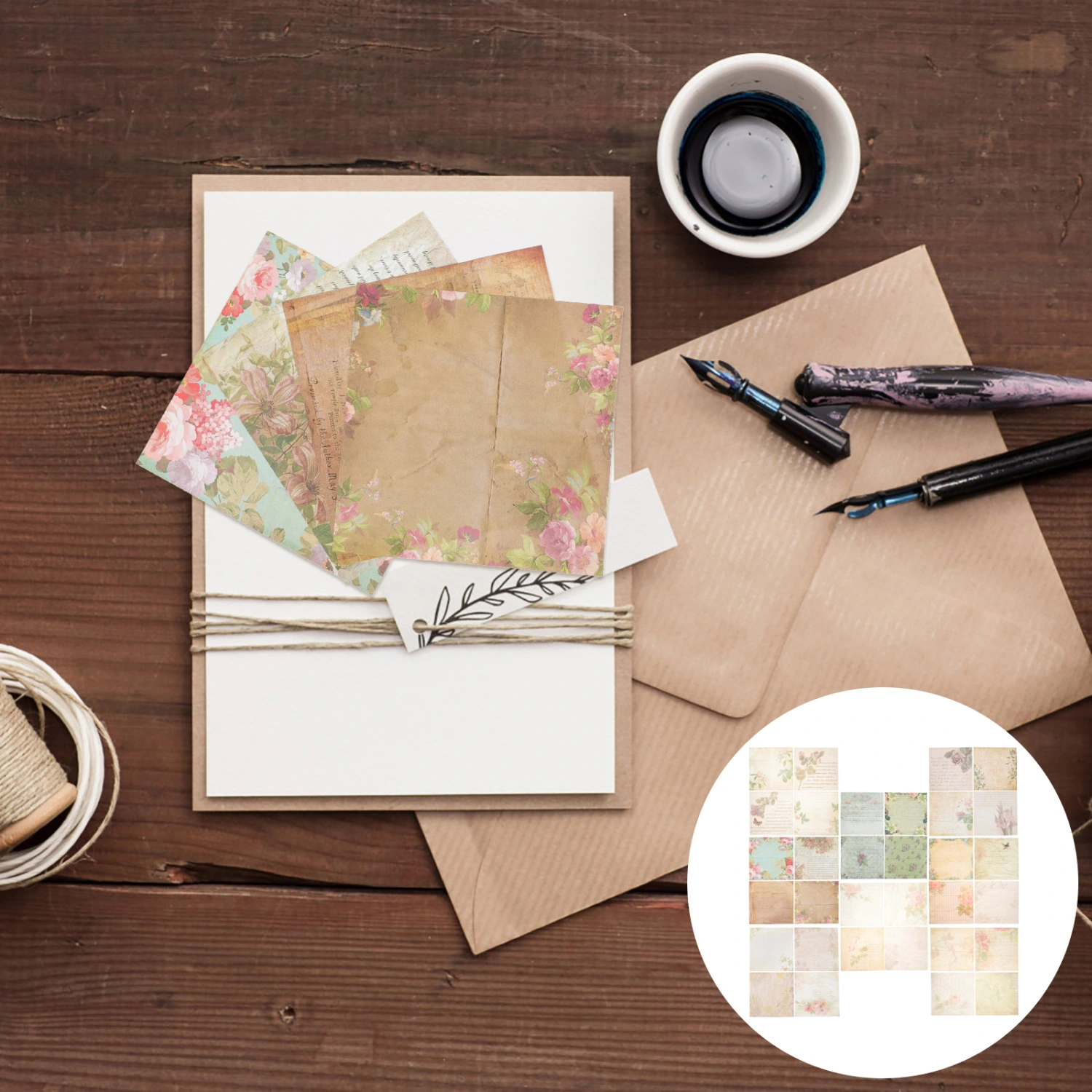 32pcs Vintage Style Scrapbooking Papers Journaling Scrapbooking Supplies