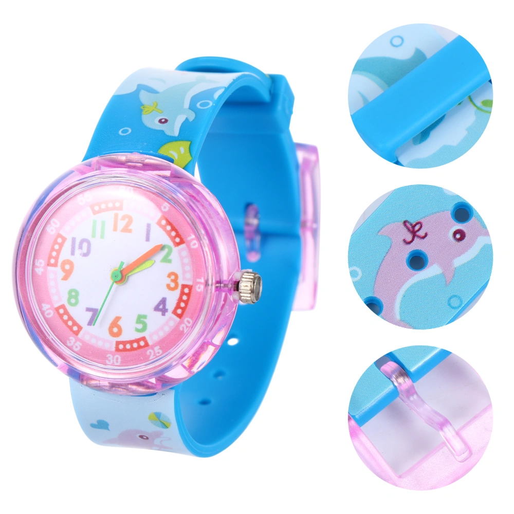 1Pc Cartoon Pattern Watch Children Silicone Watch Fashionable Wristwatch