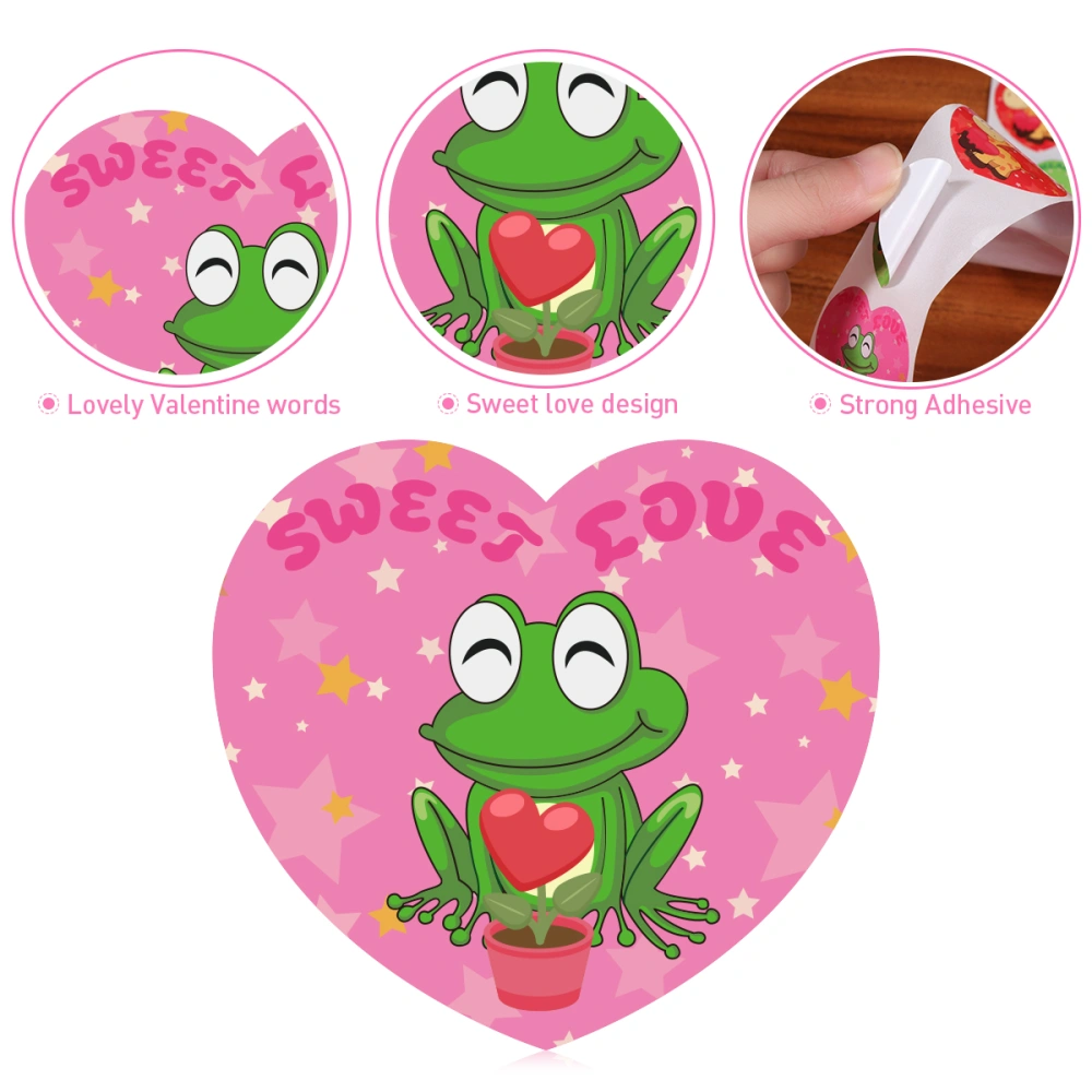 Unomor 500 Pcs Animal Stickers Colorful Valentine's Day Stickers Kids Reward Cartoon Stickers Fashion Adhesive Art Decals