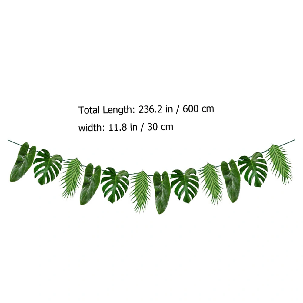 Decorative Hawaii Leaf Banner Beautiful Indoor Hanging Adornment Photo Prop