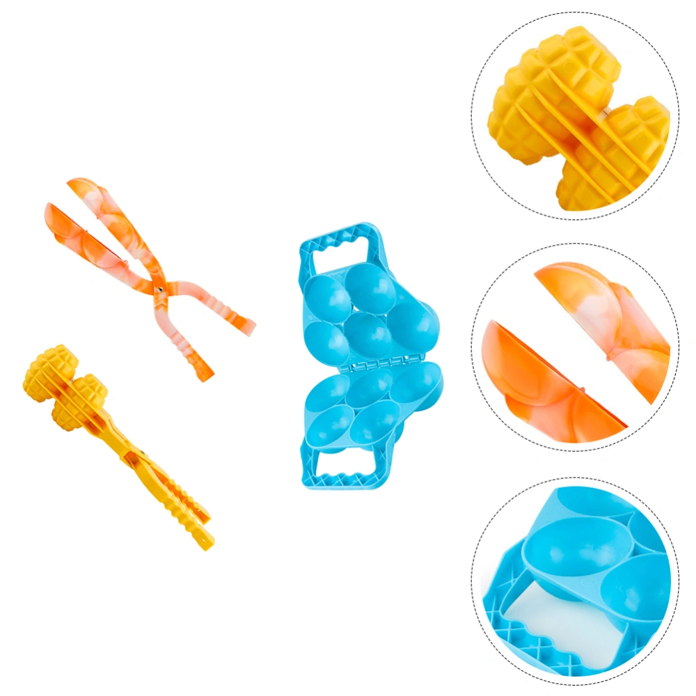 3Pcs Plastic Snowball Clip Chic Snowball Fight Tool Interactive Toy Random Color