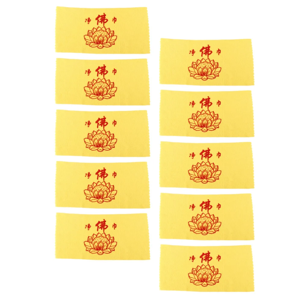 10pcs Buddha Towel Lotus Lamp Buddha Towel Cleaning Supplies Towel Offering Supply