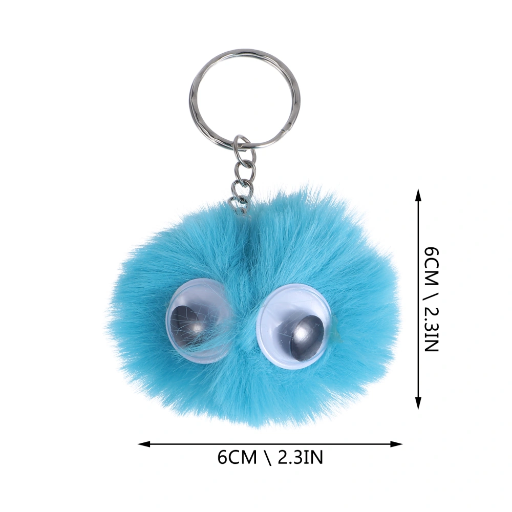 1Pc Faux Fur Keychain Creative Big Eyes Keyring Chic Bag Hanging Ornament