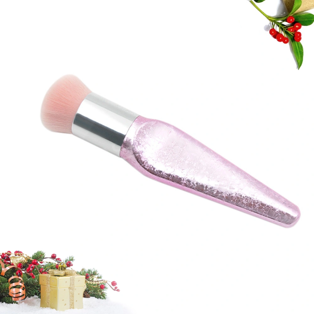 Foundation Brush Crack Line Handle Durable Cosmetic Brushes Makeup Brushes for Home Travel (Flat Round Head)