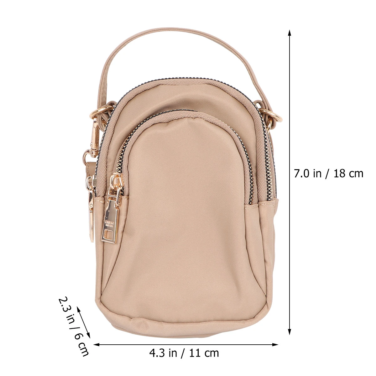 Women Portable Messenger Bag Handbag Waterproof Nylon Cloth Shoulder Bag Crossbody Satchel Shoulder Handbags for Ladies(Beige, Random Zipper Color)