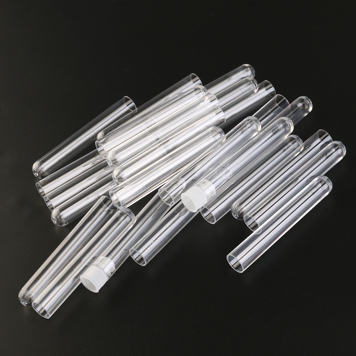 25pcs 5ml Plastic Sample Test Tubes Gift Tubes with Caps (Transparent)