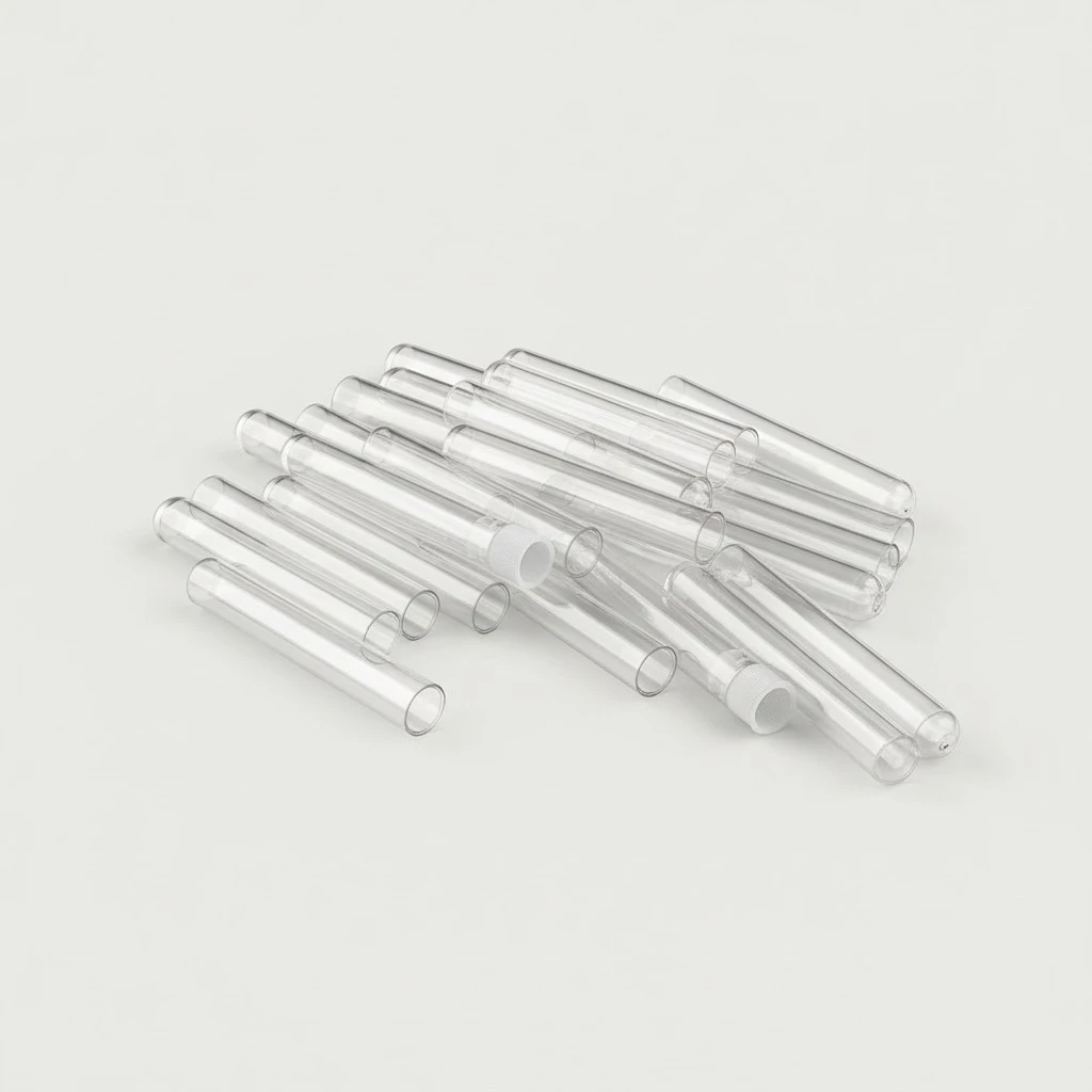 25pcs 5ml Plastic Sample Test Tubes Gift Tubes with Caps (Transparent)