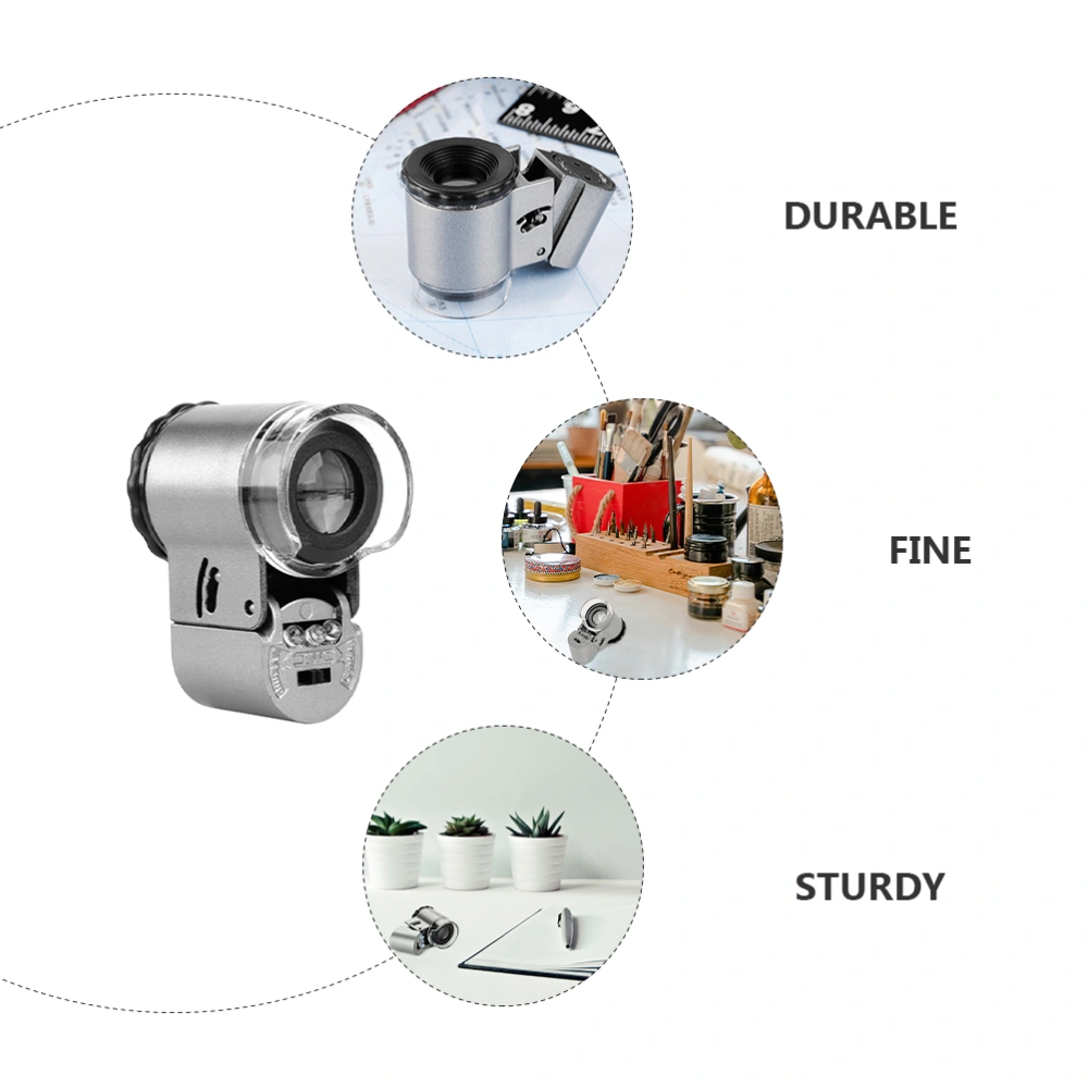 1pc Mini 50X Microscope LED Magnifying Tool Currency Detecting Microscope