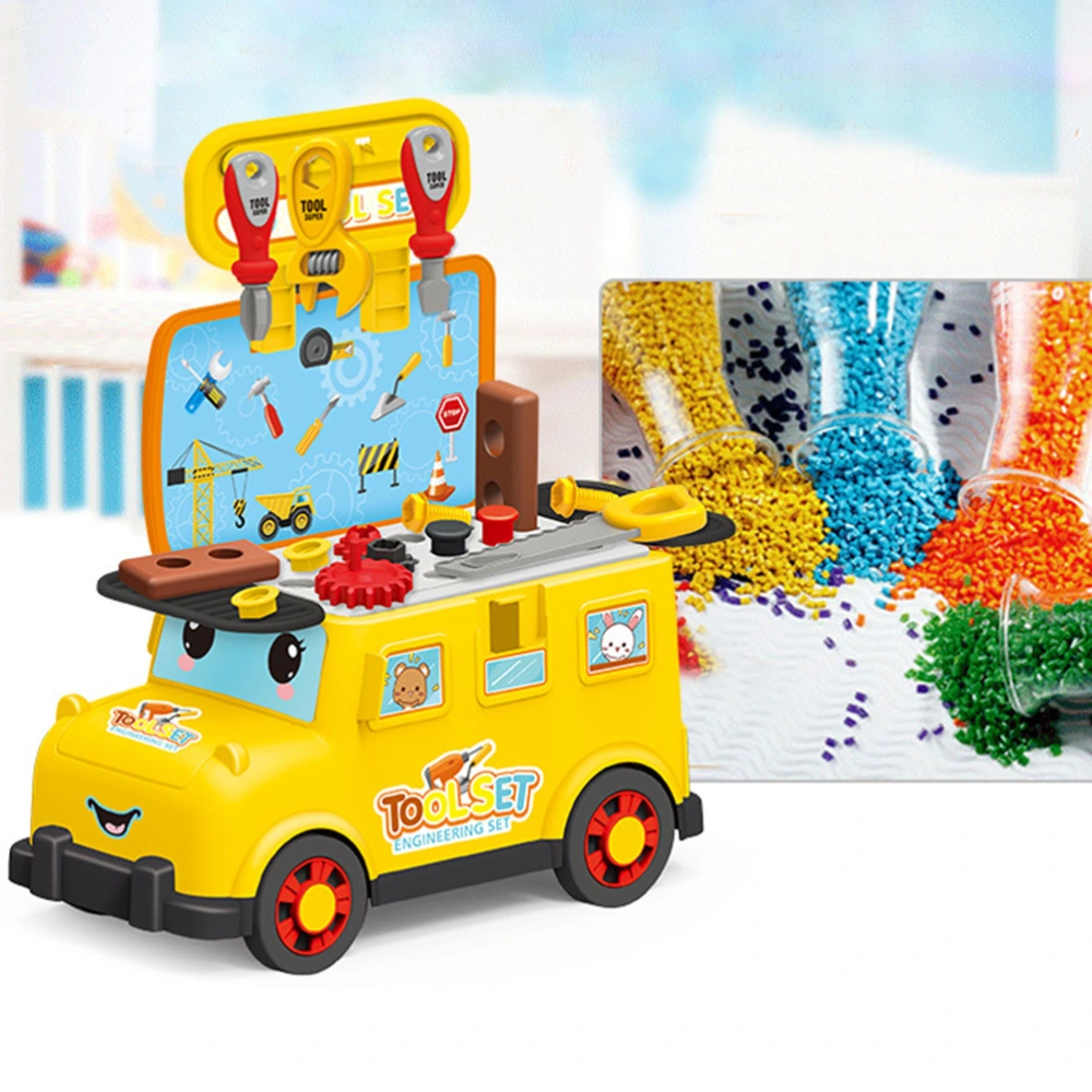 1 Set Kids Bus Cart Toys Repair Tools Storage Bus Toys Child Plastic Bus Cart Toy