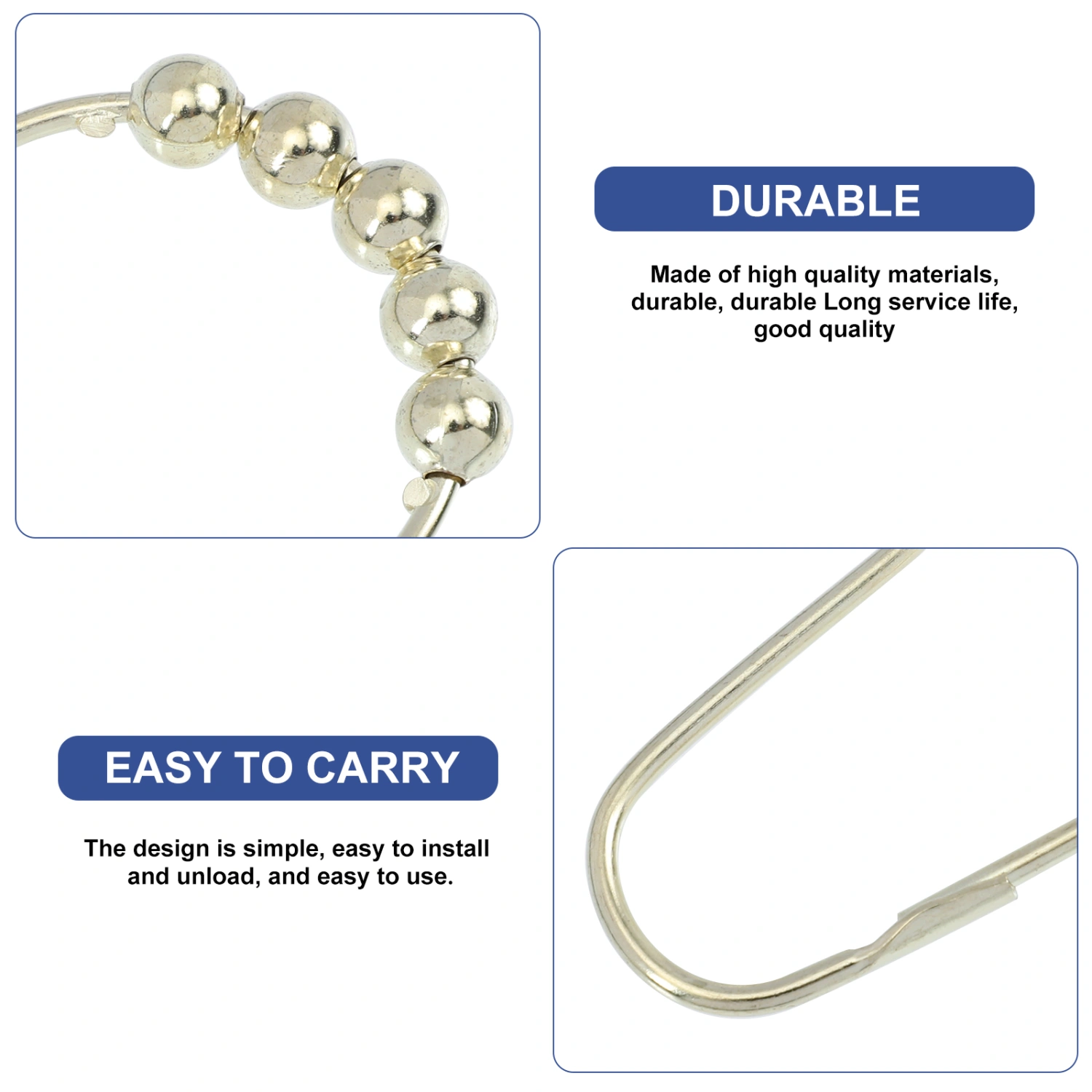 15pcs Shower Curtain Rings Decorative Curtain Hooks Glide Rollers Curtain Rings