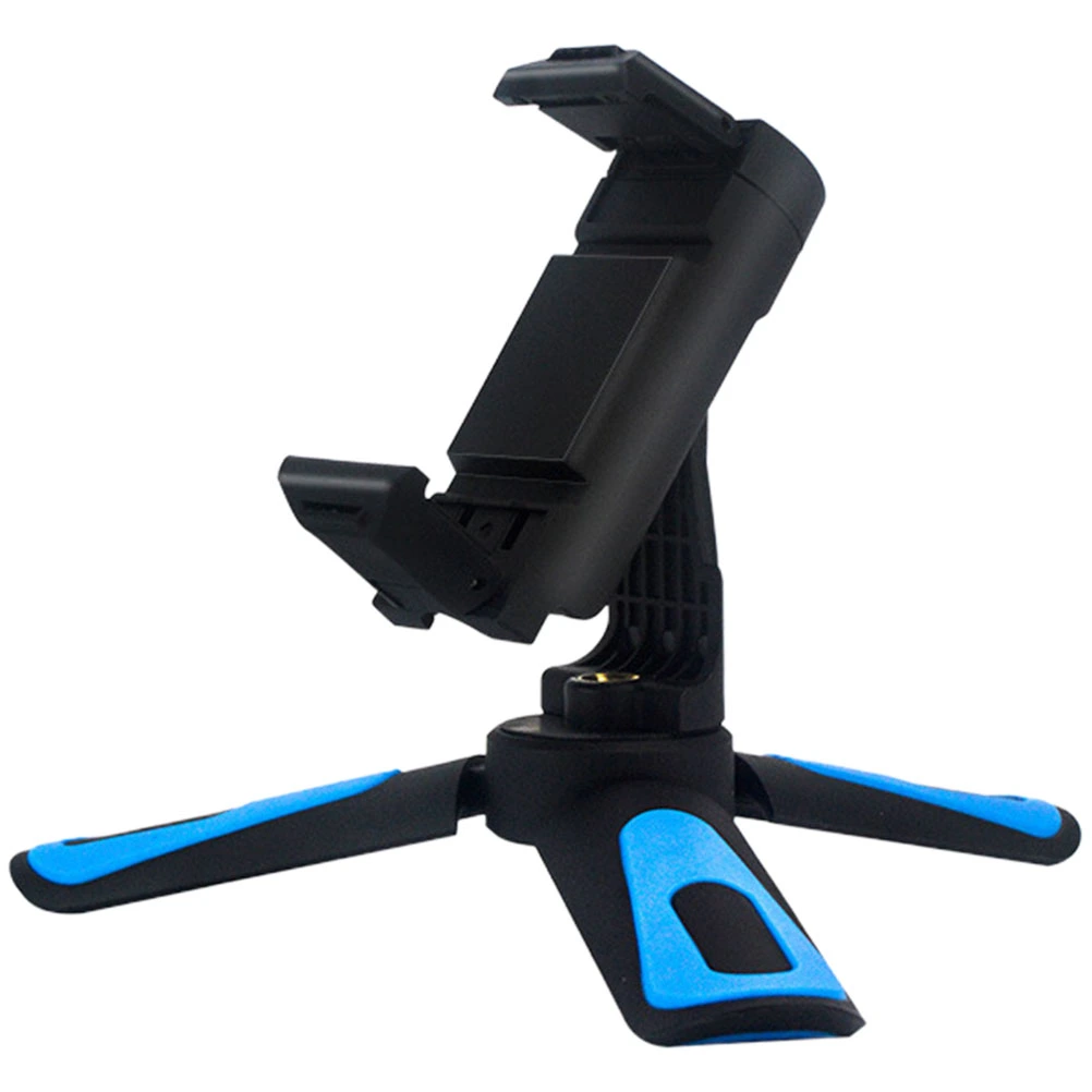 1pc Mobile Desktop Holder 360 Degree Rotation Angle Adjustment Phone Stand Adjustable Stand Holders for Desk Table (Blue Black)