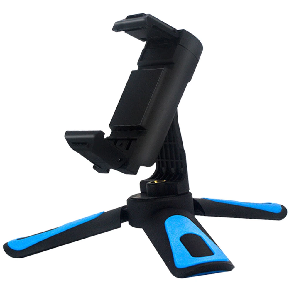 1pc Mobile Desktop Holder 360 Degree Rotation Angle Adjustment Phone Stand Adjustable Stand Holders for Desk Table (Blue Black)