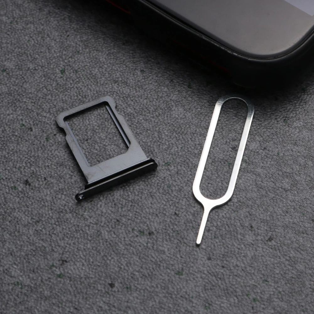 2PCS Phone SIM Tray with Waterproof Ring Pin Cell Phones Replacement Parts Compatible for iPhoneX (Black)