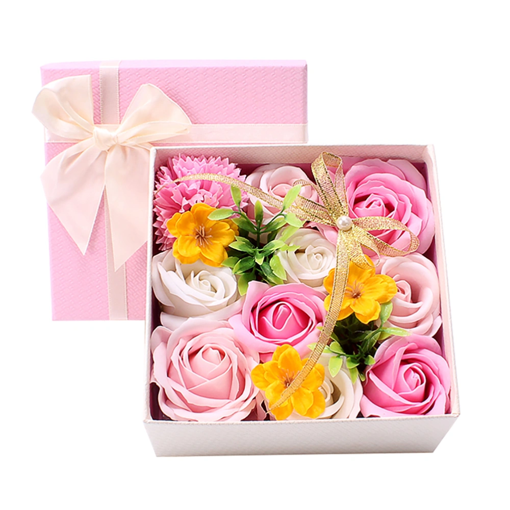 1 Pc Square Gift Box Beautiful Soap Flower Soap Rose Gift Box Holiday Gift