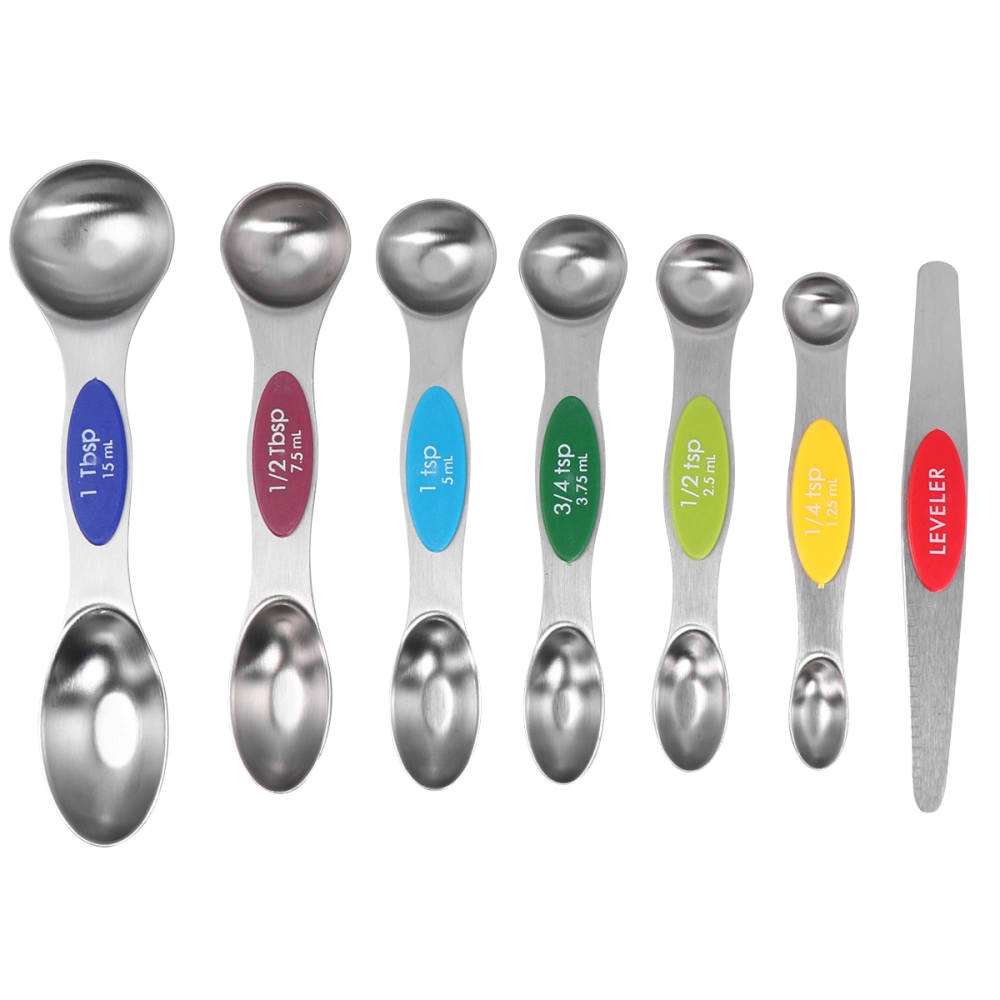 7Pcs Stainless Steel Measuring Spoons Double Headed Measuring Cup Baking Spoons