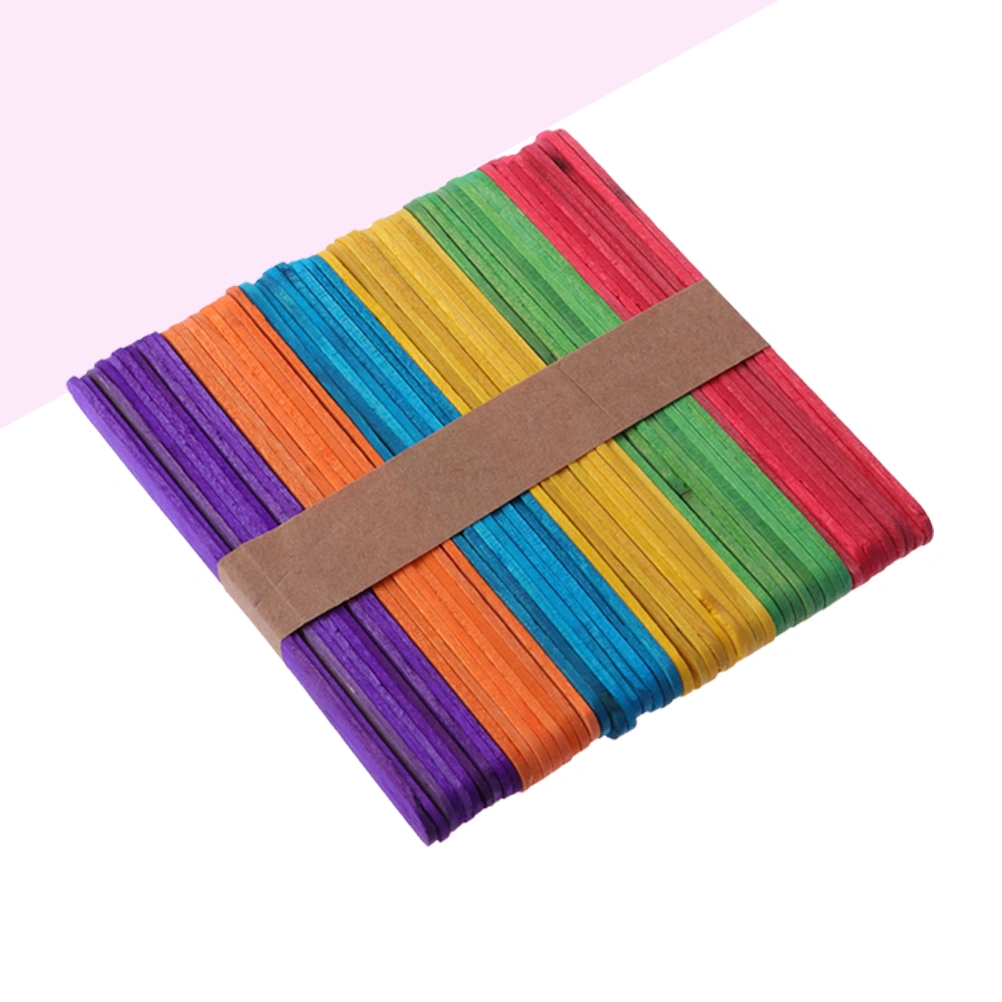100pcs Popsicle Sticks Wooden Colored Craft Sticks Sticks Great for Kids DIY Projects Crafting School Supplies