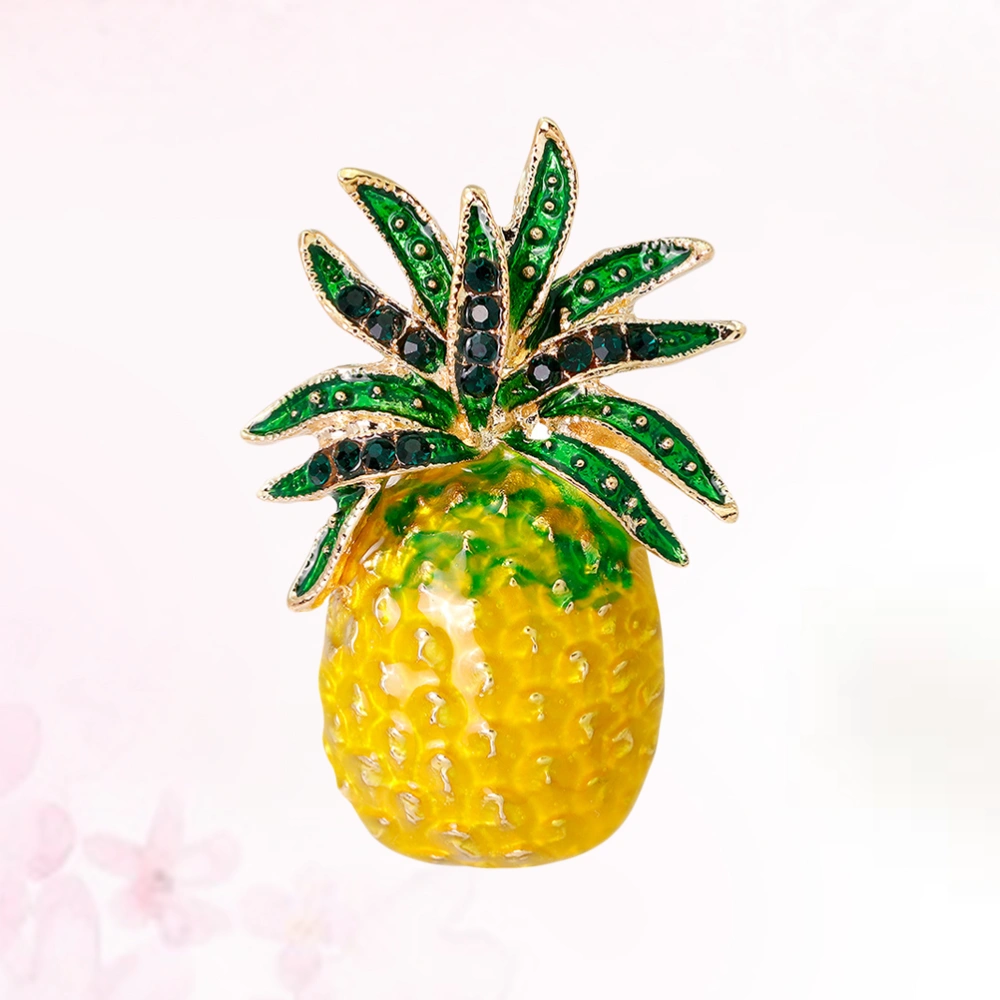 Pineapple brooch Fashionable Brooch Elegant Beautiful Brooch for Women Wedding Created Crystal Brooch(Yellow AF002-A)