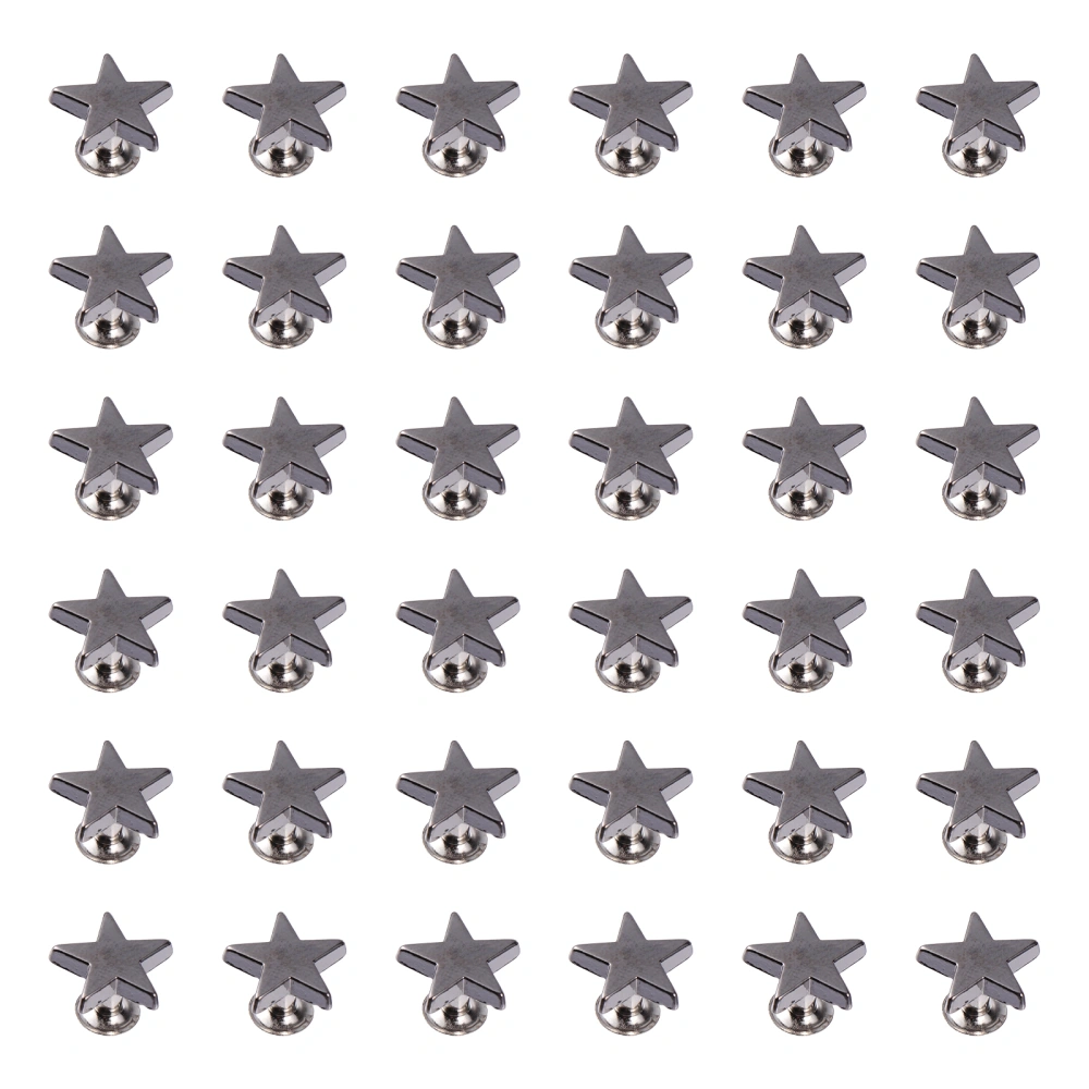 100pcs 12mm Flat Star Rivets Punk Style Alloy Studs Clothing Accessories