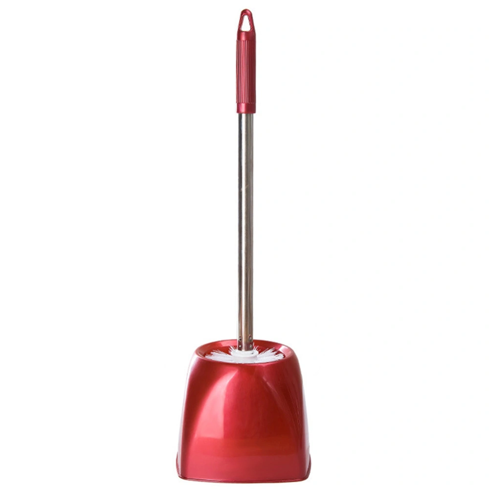 1 PC Stainless Steel Toilet Brush and Square Holder for Bathroom Storage(Wine Red)