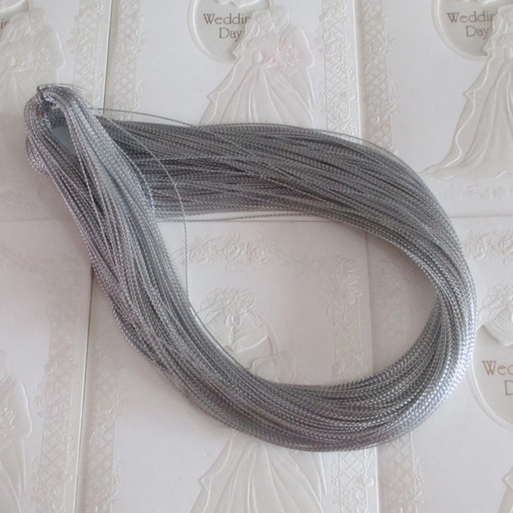 100m Metallic Cord Jewelry Thread Craft String Lift Cord for Jewelry and Craft Making (Silver)