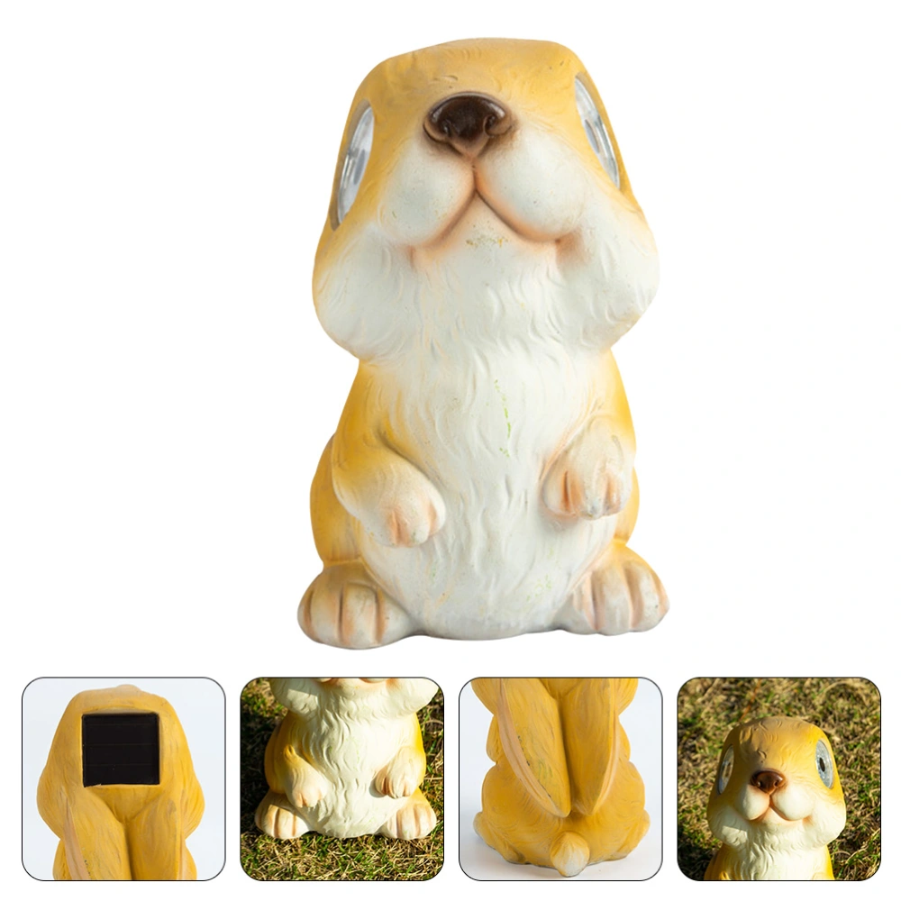 Garden Yard Artware Solar Energy Lighting Prop Creative Resin Rabbit Adornment