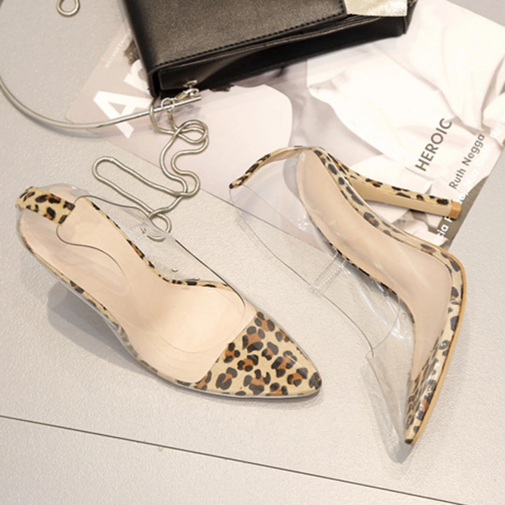 1 Pair of Delicate Heels Shoes Fashion Leopard Printing Stiletto Daily Shoes