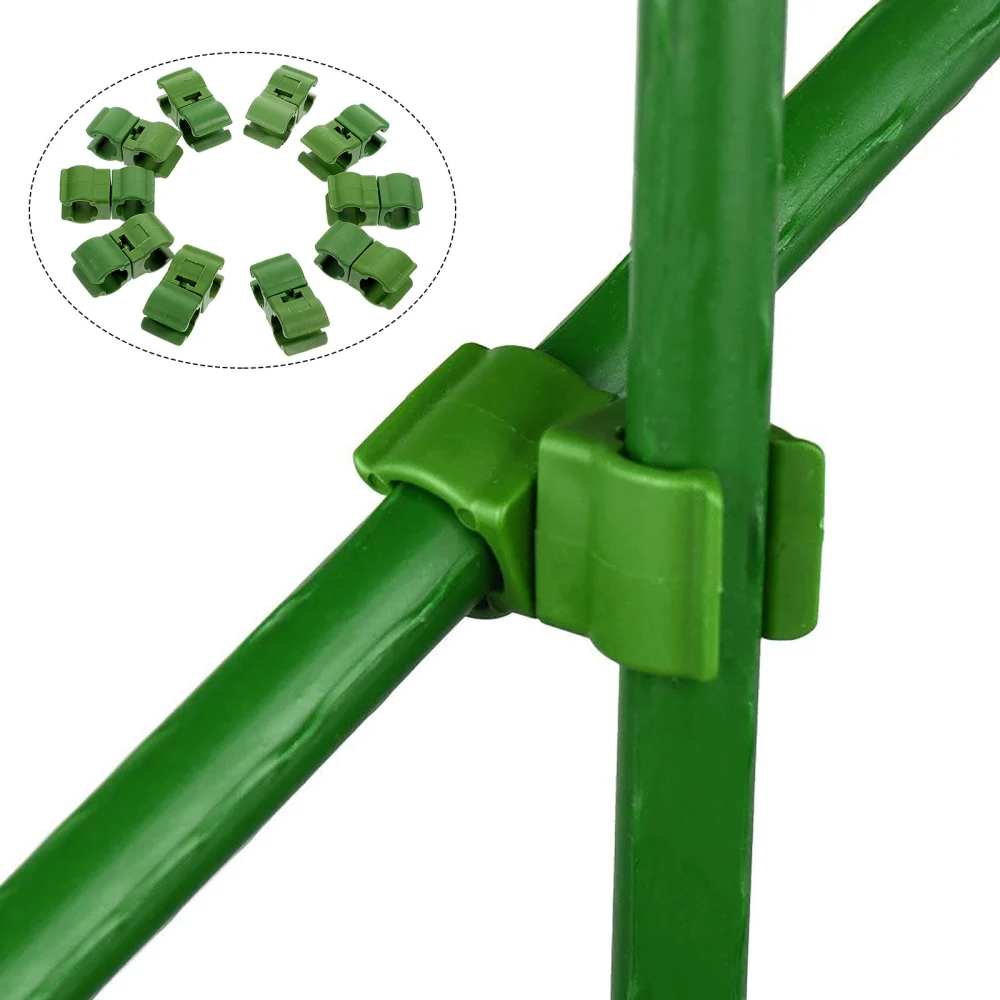 10pcs Plastic Plant Fixing Clip Garden Stems Supporting Clip Plant Clip (Green)