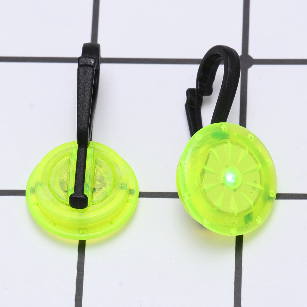 2 Pcs Mini LED Bright Safety Light Multifunctional Clip On Strobe Lights for Luggage Backpack Pouch (Green)