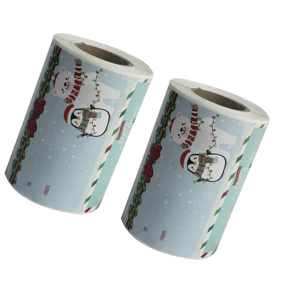 2PCS Sealing Stickers Christmas Stickers Gift Sticker Adhesive Label Stickers (Pattern 3)