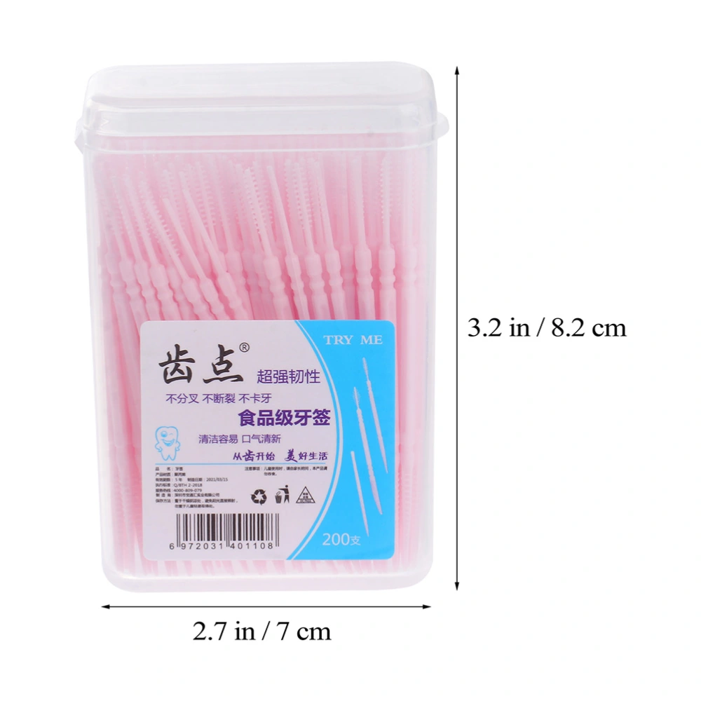 6 Boxes of Disposable Toothpick Brushes Double-end Toothpicks Interdental Brushes (Mixed Color)