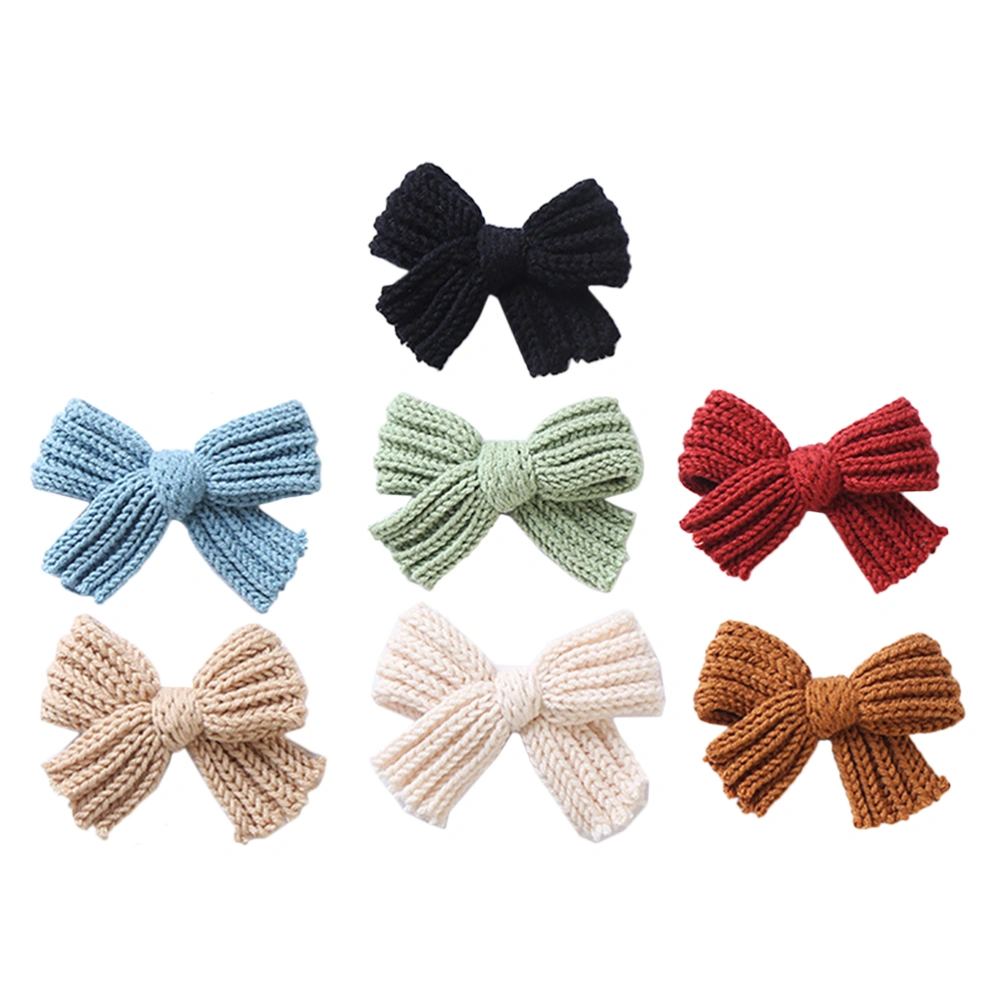 7pcs Children Bowknot Hair Clips Hair Barrettes Lovely Girl Hair Decoration