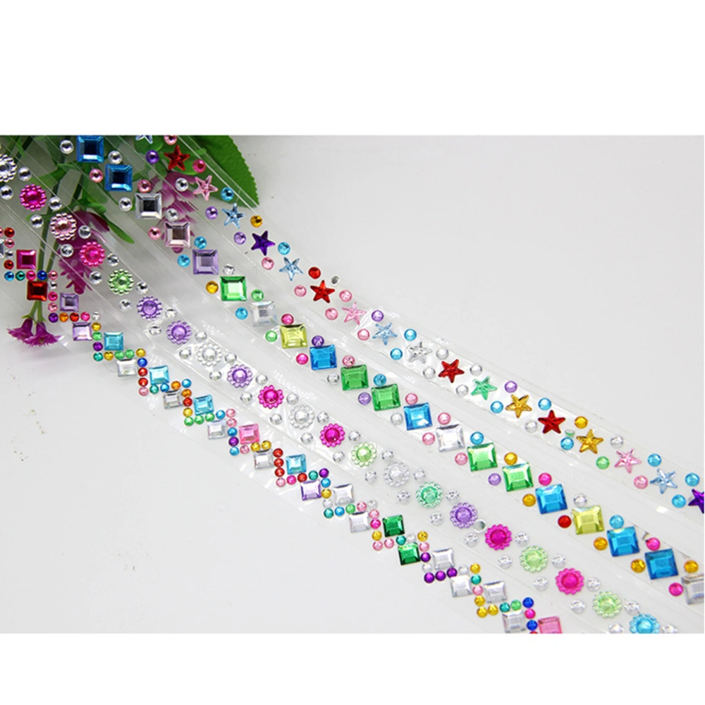 1 Roll Acrylic DIY Rhinestone Tape 3D Decorative Adhesive Tape for Crafts Journals Planners (1.2M-1.8M Mixed)