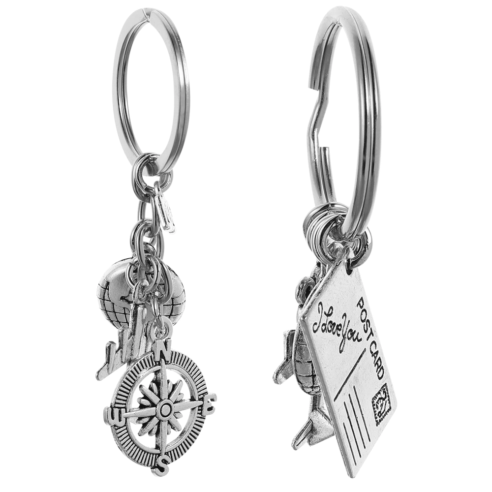 2pcs 2021 Novel Graduation Key Chains Graduation Gifts Bag Pendants  (Silver)