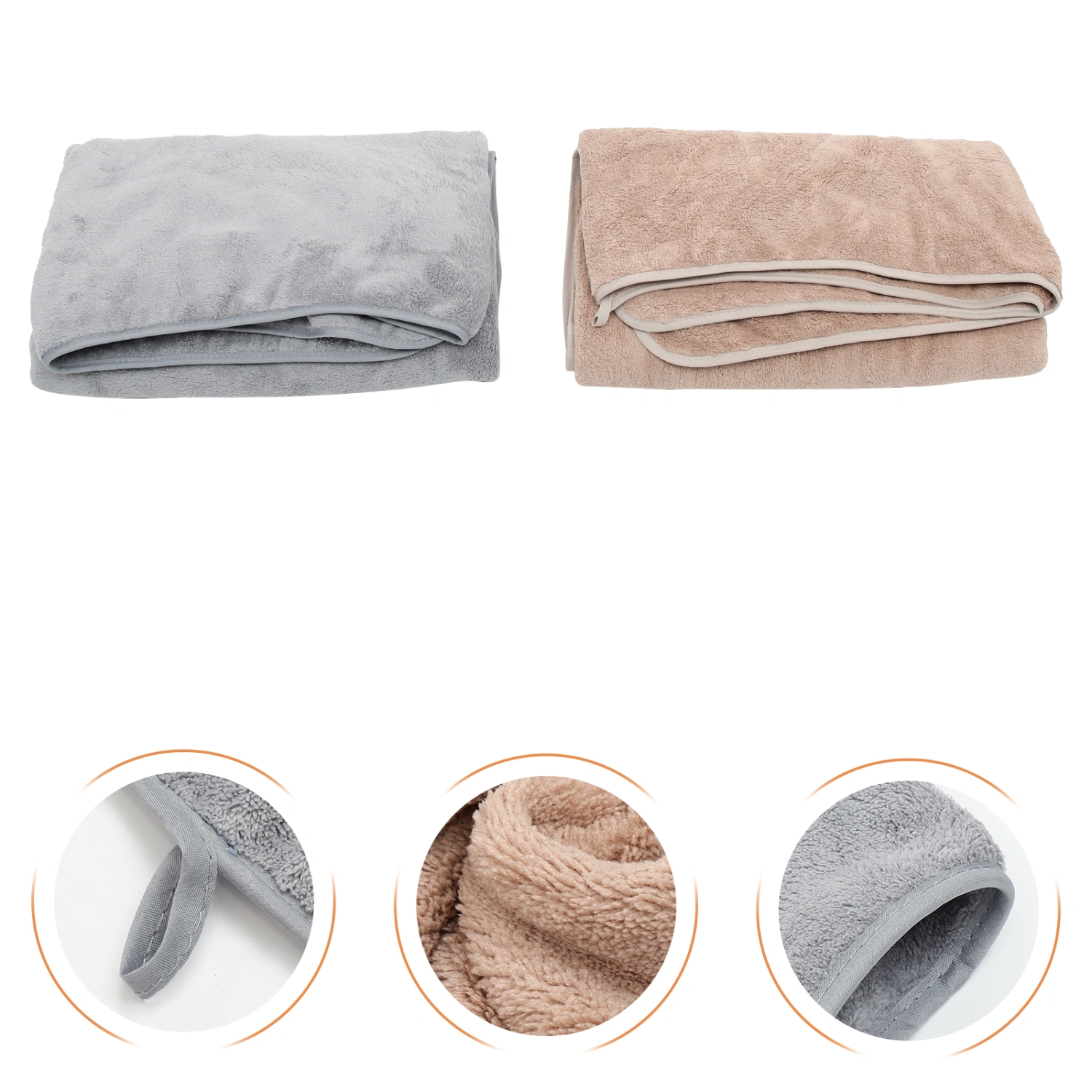 2pcs Water Absorbing Microfiber Plain Coral Fleece Bath Towels Supple Bath Towels