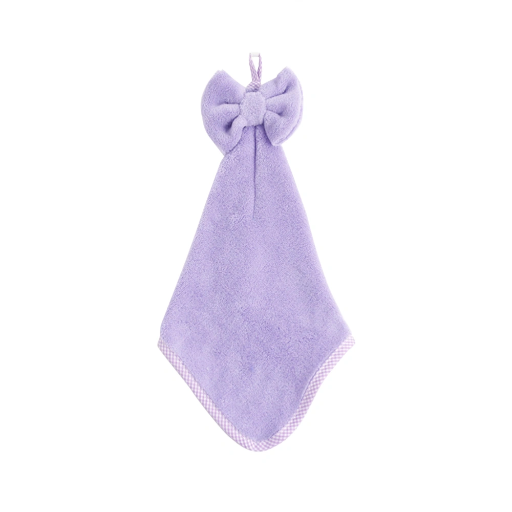 3pcs Hand Towel Bow Coral Hanging Towels Hand Towel for Bathroom Kitchen Purple Pink Green