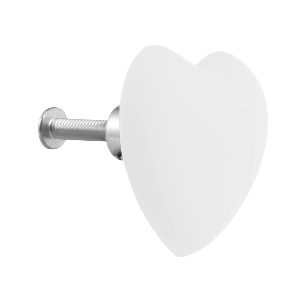 4pcs Cartoon Handle Heart Shaped Handle Creative Pull Bar Adorable Knob Grip for Drawer Cabinet Furniture Wardrobe (White)