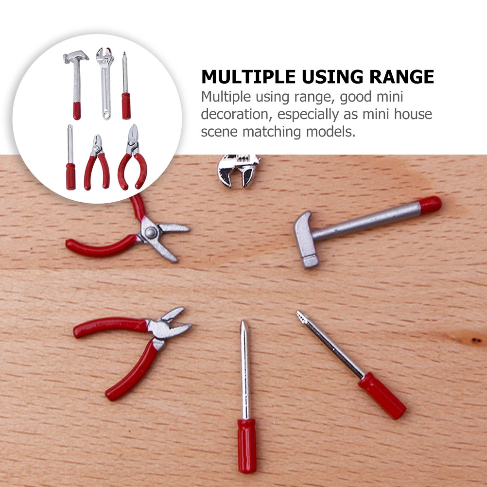 6Pcs Decorative Miniature Stuffs Adorable Miniature Toys Wear-resistant Miniature Tools