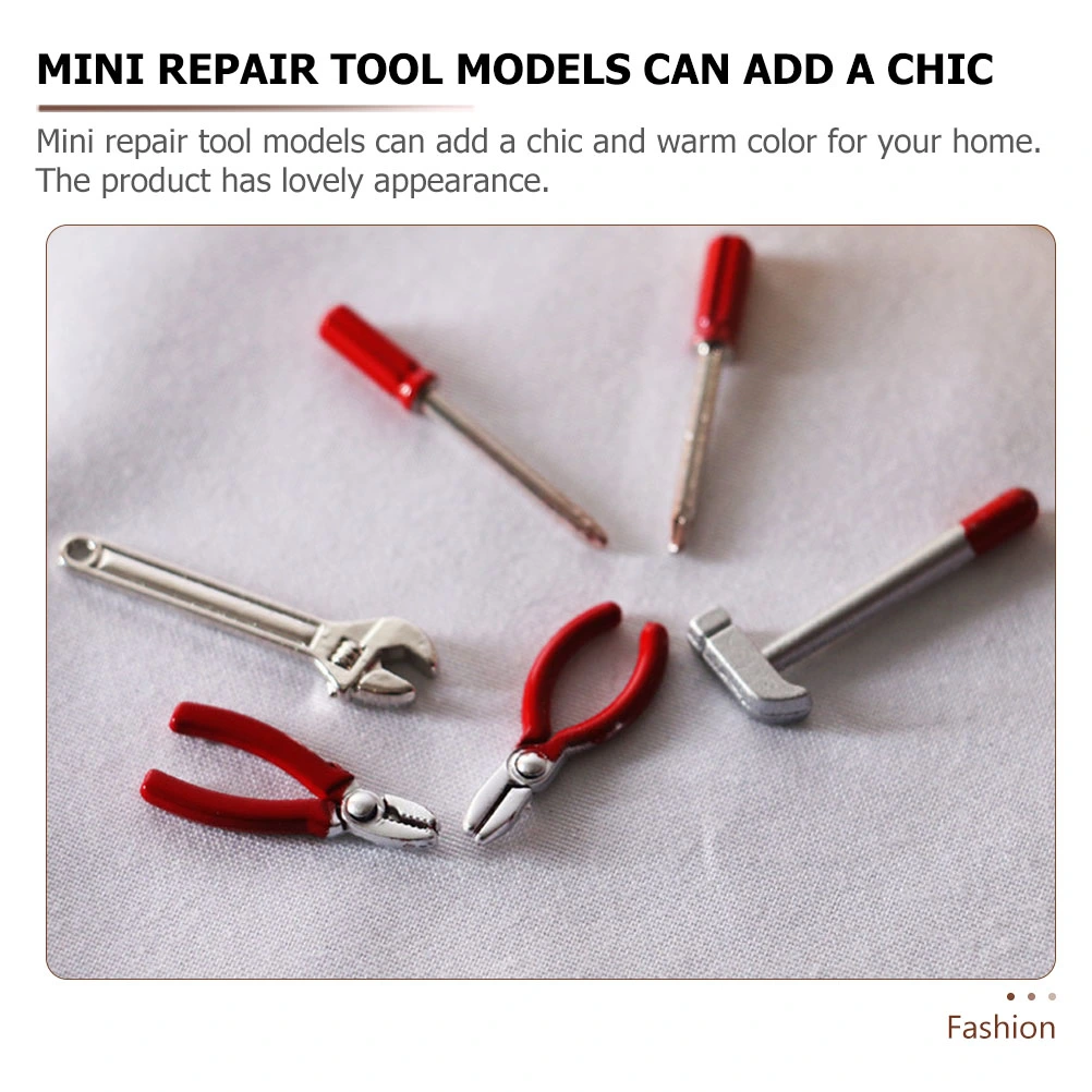 6Pcs Decorative Miniature Stuffs Adorable Miniature Toys Wear-resistant Miniature Tools