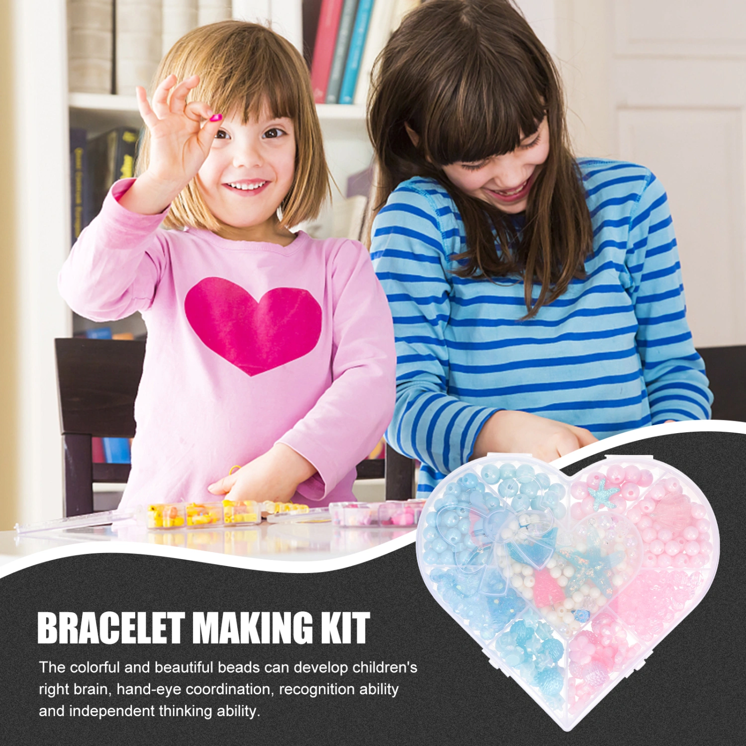 1 Set of Bead Bracelet Making Kit Children Bracelet DIY Kit Kids Jewelry Making Material