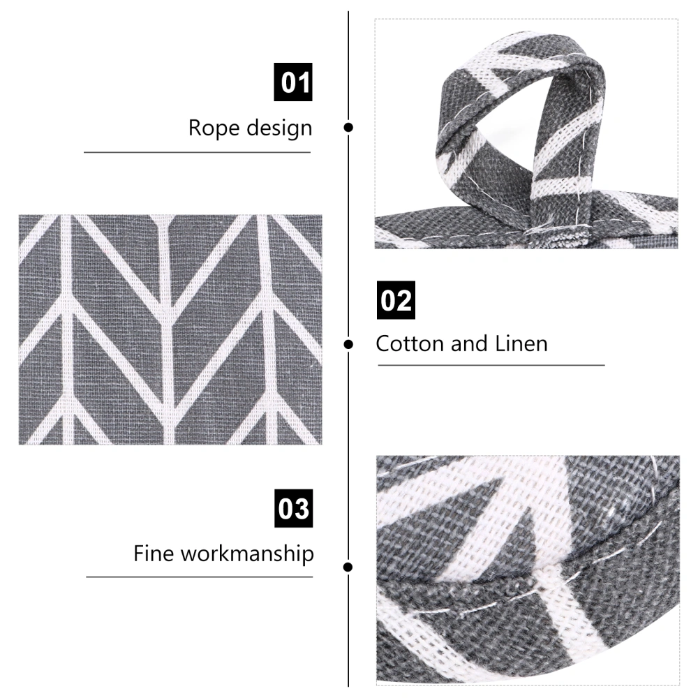 4pcs Gray Arrow Pattern Pot Mats Linen Cotton Table Mats Heat Resistant Mats