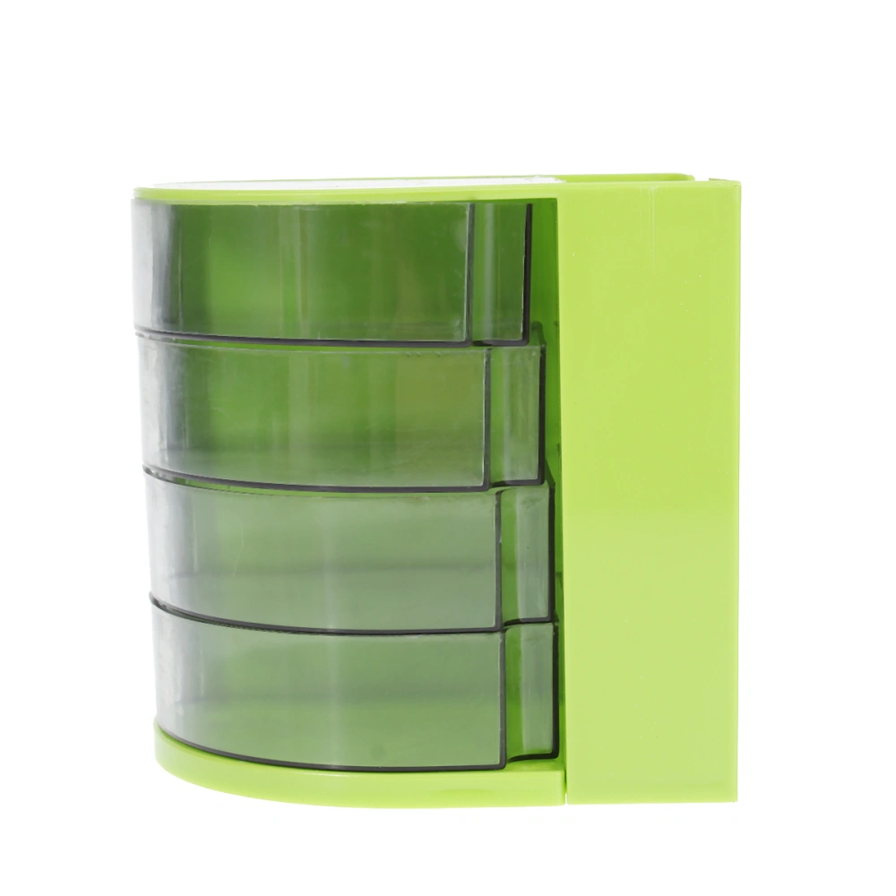 Multi-function Multi-cell Large Capacity Plastic PP Pen Holder Desktop Storage Box for Home and Office (Green)