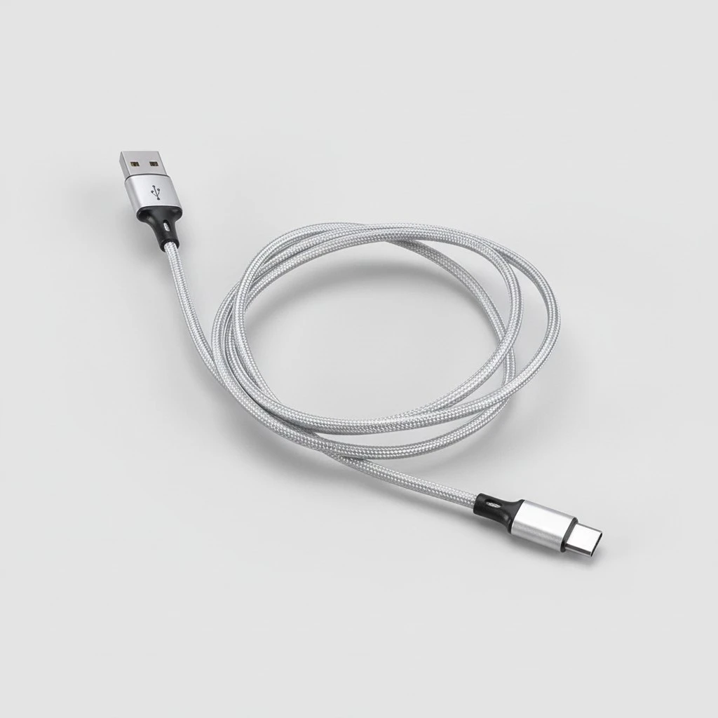 Type-C Weaving Durable Fast Charging Cable Fast Charging Mobile Phone Data Cable(Silver)