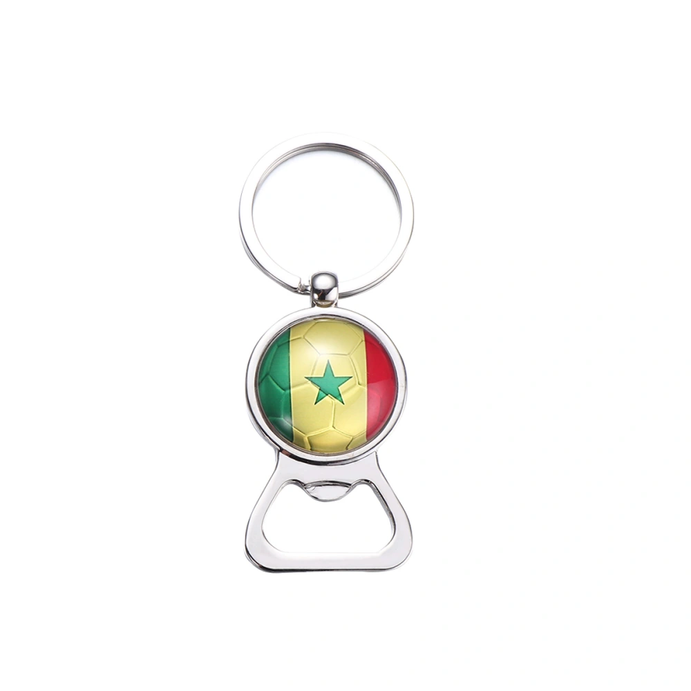 Flag Bottle Opener Key Chain Ring Claw Soccer Pocket Small Beverage Beer Opener Novelty for The Football game (Senegal)