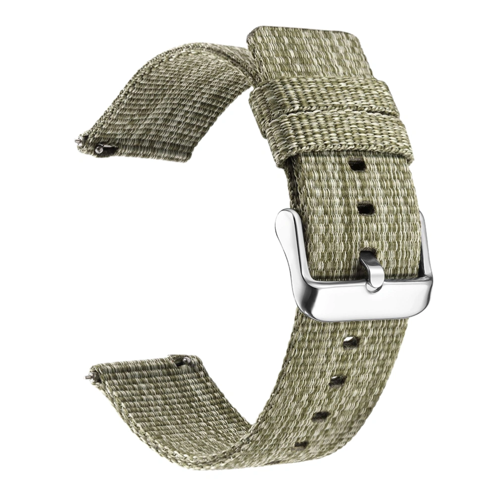 22mm Nylon Watch Band Canvas Watch Replacement Strap Thicken Watchband Fashion Wristband Compatible for Gear S3 S2 Green