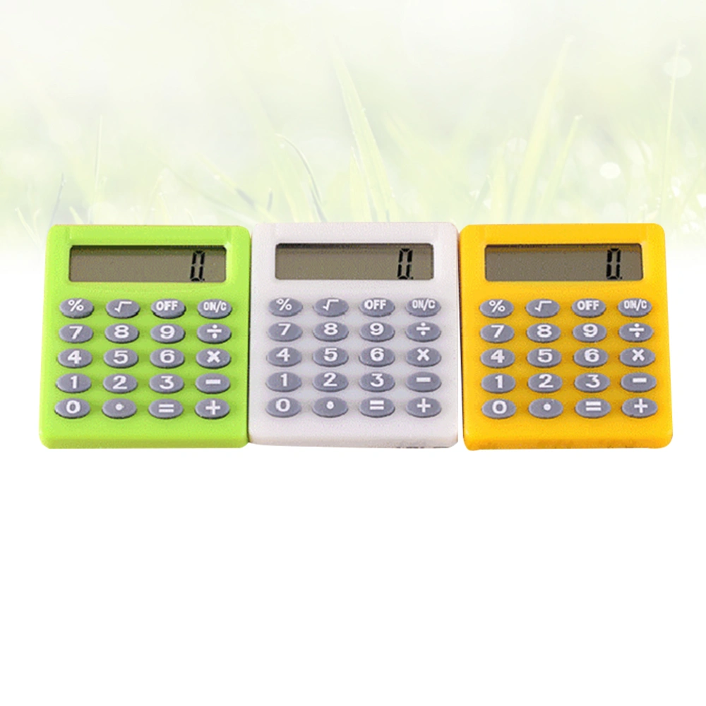 3pc Mini Student Test Calculator Electronic Calculator Portable Calculator for Kids Students Test(Random Color)