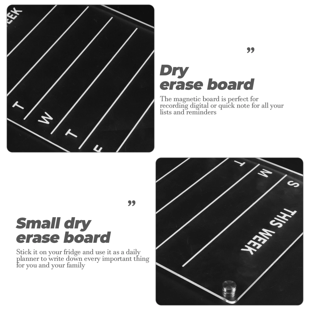 Household Fridge Magnetic Board Reusable Dry Erase Planner Board Transparent Acrylic Writing Board