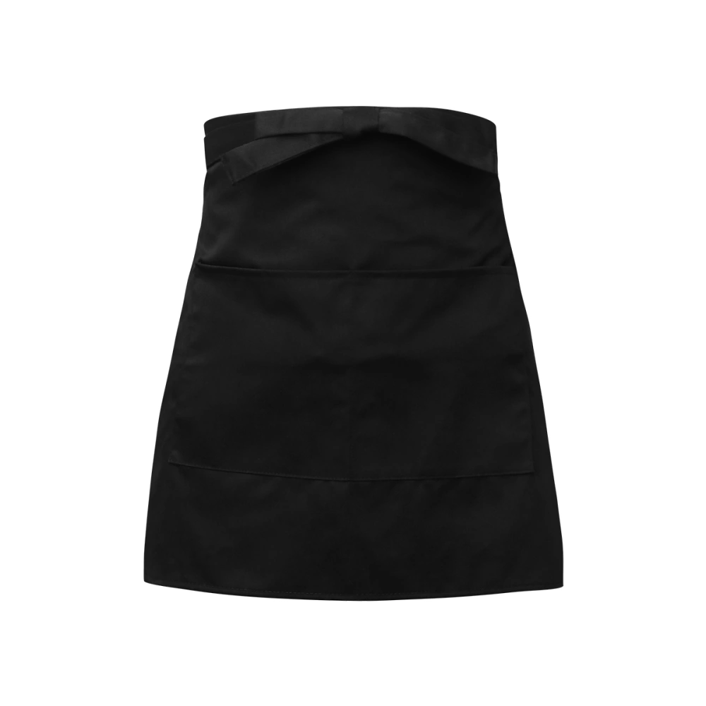 WINOMO 1PC Durable Unisex Short Waist Apron with Pocket for Chef Waiter Waitress (Black)