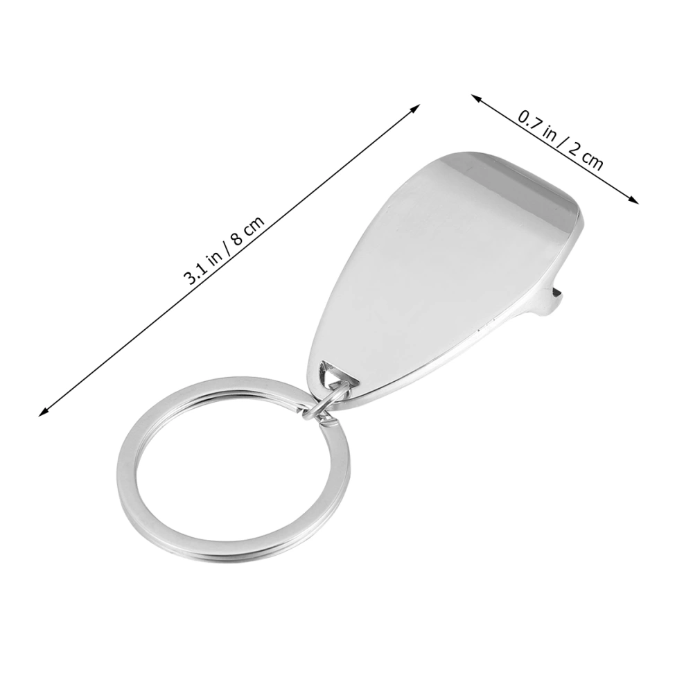 3 Pcs Alloy Bottle Opener Keychain Mini Beer Openers Keychain Ring  Pocket Keyring Funny Gift (Silver)