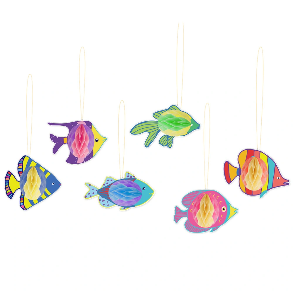 6pcs Birthday Honeycomb Ball Decor Marine Animal Honeycomb Ball Ornament Fashion Party Supplies